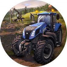 Jedlý oplatek Traktory - 20 cm 