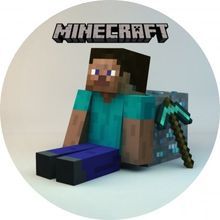Jedlý oplatek 5 Minecraft - 20 cm 