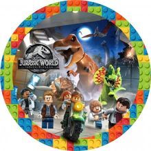 Jedlý oplatek - Lego - Jurassic World  - 24cm