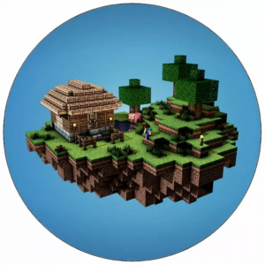 Jedlý oplatek 5 Minecraft - 20 cm