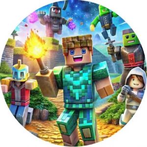 Jedlý oplatek 7 Minecraft - 20 cm 
