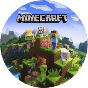 Jedlý oplatek 1 Minecraft - 20 cm 