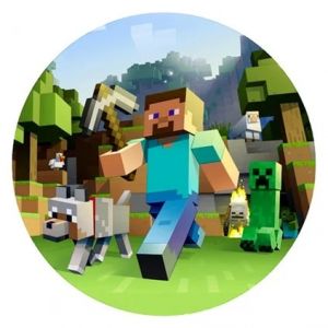 Jedlý oplatek 2 Minecraft - 20 cm 