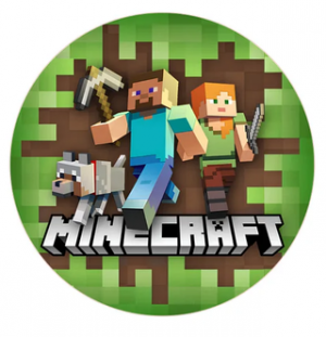 Jedlý oplatek Minecraft 6 - 20 cm 